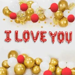 eCraftIndia Red Plastic I Love You Balloons For Decoration-image-10