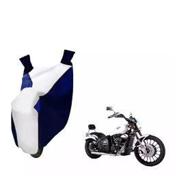 Auto Pearl Waterproof Two Wheeler Cover For FAB Regal Raptor Daytona 350 (White & Blue)-image-24