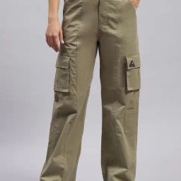 Rock.it Olive Cotton Straight Fit Low Rise Cargos-image-50