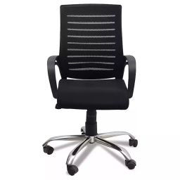 Ib basics Boom Mesh Mid Back Black Executive Revolving Office Chair with Chrome Base-image-98