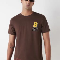 Bewakoof Bitter Chocolate Regular Fit Graphic T-Shirt-image-2