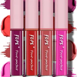 FOPE Set Of 4 Pout Perfect Velvet Matte Liquid Lipstick - 4 ml Each - 01-04-05-11-14