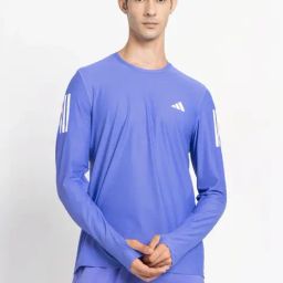 Adidas Blue Regular Fit Logo Printed Sports T-Shirt-picture-7