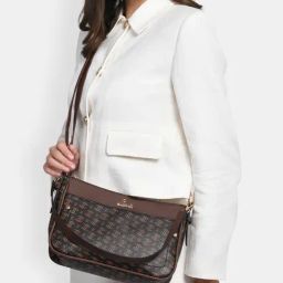 Lavie Cosmo Choco Logo Medium Cross Body Bag-29