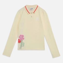 Puma Girls Creamy Vanilla Cotton Solid Full Sleeves Polos-image-47