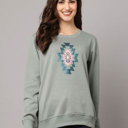 Kanvin Women Geometric Cotton Sweatshirt-image-30