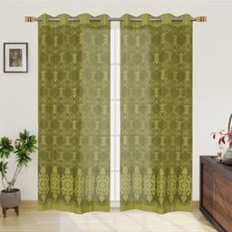 BIGGER FISH Green Set of 2 Sheer Door Curtain-29