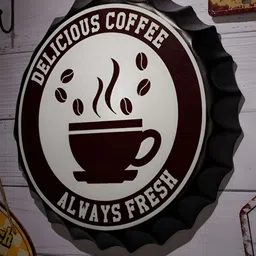 eazy wagon Black & White Delicious Coffee Printed Metal Bottle Caps Wall Hangings-image-99