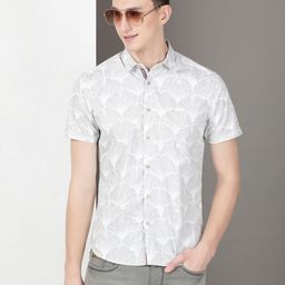 MaverIQ Slim Fit Abstract Printed Spread Collar Cotton Shirt-picture-31