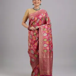 Mohey Pink Satin Embroidered Saree-picture-16