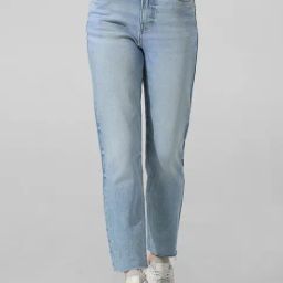 Only Light Blue Cotton Straight Fit Jeans-image-21