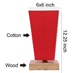 Devansh Red & Brown Solid Traditional Column Table Lamp with Shade image 4