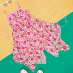 Pantaloons Junior Pink Floral Print Dress-image-48