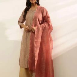Fabindia Pink Regular Fit Printed Dupatta-47