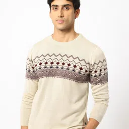 RARE RABBIT Men Puzzle Crew Neck Quirky Sweater-picture-30