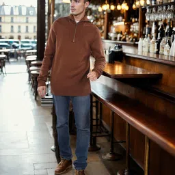 Celio Men Solid Mock Collar Sweater-picture-14