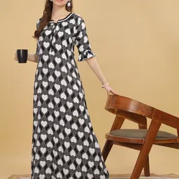 9shines Label Printed Maxi Nightdress-image-77