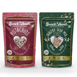 SnackAmor Combo Pack of Premium Roasted Salted Pistachio And Healthy Seed Mix - 245 gm-image-64
