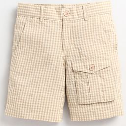 Cherry Crumble By Nitt Hyman Checked Self Design Button Closure Shorts - Beige-image-1