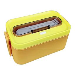 FunBlast Lunch Box with Spoon and Fork  Yellow-7