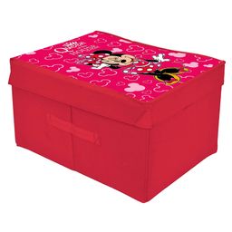 Kuber Industries Non-Woven Minnie Print Flodable Storage Box/Wardrobe Organizer With Lid For Home Decor - Pink-picture-22