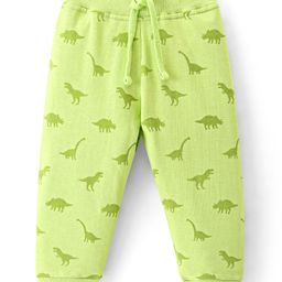Babyhug Cotton Looper Knit Full Length Lounge  Pant Dino Print -  Green-image-13