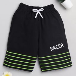 TOONYPORT Racer Text Printed Shorts - Black-image-31