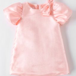 Kookie Kids Half Sleeves Party Frock with Bow Applique - Pink-image-51
