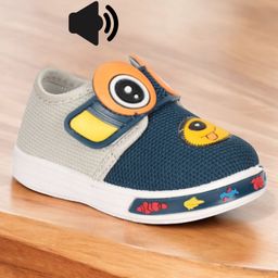 Lil Lollipop Animal Applique Musical Slip On Shoes - Blue-image-81