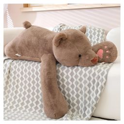Tickles Cute Bear Soft Stuffed Plush Animal Toy for Kids Boys & Girls Birthday Gifts (Color: Brown Size: Length 80 cm)-image-43