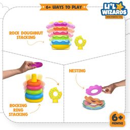 Li'l Wizards Stack & Nest Rocking Doughnut Ring Stacker Toy Set - Multicolour image 3