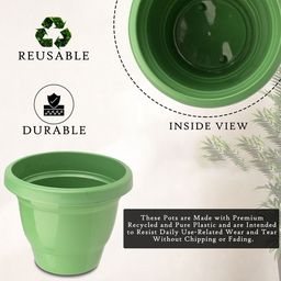 Kuber Industries Red & Green Set Of 4 Plastic 2-Layer Planters image 5