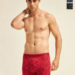 URBAN ADVENTURE Pack Of 3 Printed Breathable Trunks 3UAM-015-P(BLK-NVY-RED)-30