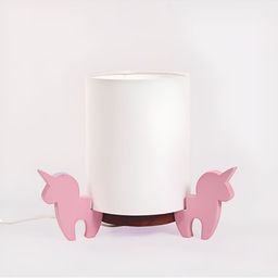 Pinch of Pretty Pink Wood Contemporary Cylindrical Shaped Table Lamp-43