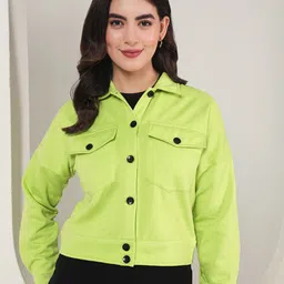 TANDUL Women Colourblocked Lightweight Crop Tailored Jacket-image-8