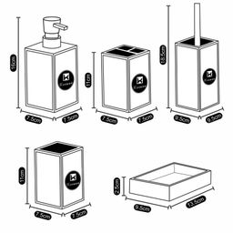 Kookee Acrylic Bath Set with Soap Dispenser - Set of 5 image 5