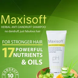 Maxisoft Set Of 2 pH Balanced Herbal Anti-Dandruff Shampoo- 100 ml Each image 4