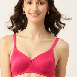 DressBerry Fuchsia Pink Solid Lightly Padded T-Shirt Bra-image-16