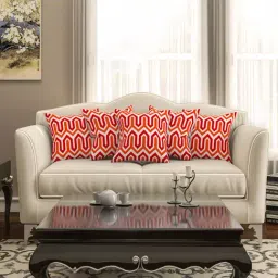 SEJ by Nisha Gupta White & Orange Cushion Covers - Set of 5-image-31
