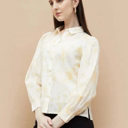 Code By Lifestyle Off White Regular Fit Printed Shirt image 3