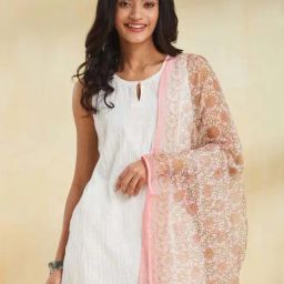 Fabindia Pink Regular Fit Printed Dupatta image 4