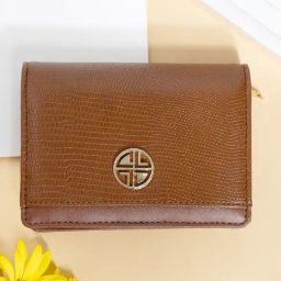 Carlton London Tan Textured Bi-Fold Wallet for Women-13