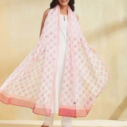 Fabindia White Regular Fit Printed Dupatta-35