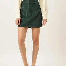 Off Label Solid Corduroy A-Line Mini Skirt-image-63