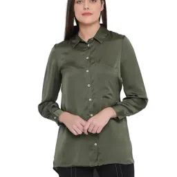 Oxolloxo Khaki Regular Fit Sassy Shirt-image-20
