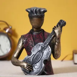 eCraftIndia Man with Hat playing Guitar Decorative Statue-image-66