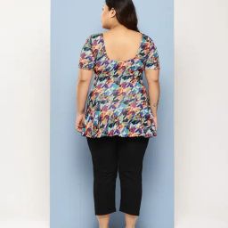 Aarika Multi-Color Nylon Printed Short Sleeves Swimsuit With Cap image 2