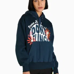 Puma Blue Cotton Printed Hoodie-24