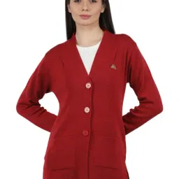 Monte Carlo Red Wool Open Front Cardigan-image-5