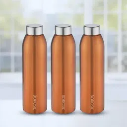 ?Borosil Water Bottle with Single Wall & Leakproof Set of 3 (Bronze, ?750 ml)-image-76